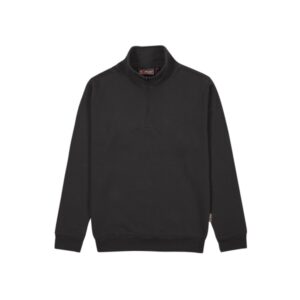 Upower Maui Sudadera con Media Cremallera - Talla 2XL - French Terry, Algodon y Poliester, Transpirable y Duradera, Puños y Dobladillo Elasticos, Mangas Ranglan, Costuras Pespunteadas - Color Negro Carbon