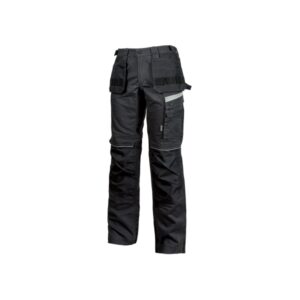 Upower Gordon Pantalones Funcionales y Duraderos - Talla 44 - Bolsillos Flotantes y Multifuncionales, Porta Rodilleras, Cintura Ajustable, Proteccion DPI1 - Color Negro Carbon