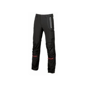 Upower Pit Pantalon Soft Shell - Talla 44 - Confort Maximo, Waterproof, Insertos Reflectantes, Antiabrasion, Multiples Bolsillos, Rodilleras Ergonomicas, Proteccion DPI1 - Color Negro Carbon