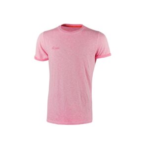 Upower Fluo Camiseta de Manga Corta - Talla 2XL - Algodon Flameado, Tejido Transpirable, Ajuste Slim-Fit, Cuello Redondo Acanalado - Color Rosa Fluorescente