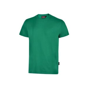Upower Figi Camiseta de Trabajo - Talla 2XL - Algodon Cardado, Cuello Elastico Acanalado, Cinta Para-Sudor, Proteccion DPI1, Suavidad y Confort Prolongado - Color Verde Esmeralda