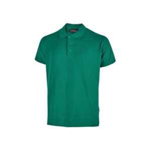 Upower Tonga Polo de Hombre de Algodon Pique - Talla 2XL - Transpirable, Cuello con 3 Botones, Acabados en Canale, Refuerzos en Cuello y Hombros, Proteccion DPI1 - Color Verde Esmeralda