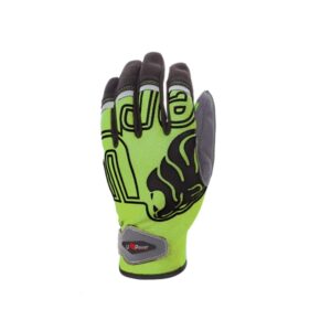 Upower Niko Guantes de Trabajo con Destreza y Flexibilidad - Talla 2XL - Dorso Elastico Transpirable, Palma Resistente, Agarre Superior, Compatibles con Pantallas Tactiles - Color Verde Fluorescente