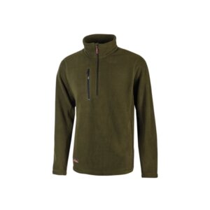 Upower Bering Sudadera de Trabajo con Medio Cremallera - Talla 2XL - Duradera y Confortable, Proteccion DPI1, Material 100% Poliester - Color Verde Oscuro