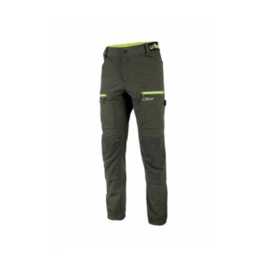 Upower Horizon Pantalones de Trabajo Elasticos - Talla 2XL - Corte Jogging, Impermeables, Transpirables, Secado Rapido, Multibolsillo, Proteccion Lumbar, DPI1 - Color Verde Oscuro