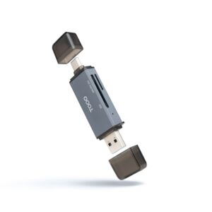 Tooq Lector de Tarjetas USB-C y USB-A - Compatible con SD, Micro SD y TF - Color Gris