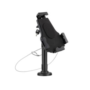 Tooq Soporte de Sobremesa y Pared Profesional Ajustable para Tablet de entre 7.9” a 10.5” - Incluye Candado Antirrobo - Organizador de Cables - Color Negro