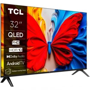 TCL 32S5K Televisor Smart TV 32" QLED FullHD HDR 10 Android TV - WiFi, HDMI, Bluetooth 5.0 - VESA 100x100mm - Color Negro