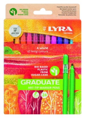 Lyra Graduate Art Tip Pack de 24 Rotuladores - Colores Surtidos