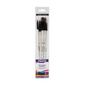 Daler Rowney Graduate Pack de 5 Pinceles Multitecnica - Pelo Sintetico - Mango Largo
