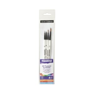 Daler Rowney Graduate Pack de 4 Pinceles Multitecnica - Pelo Sintetico - Mango Corto
