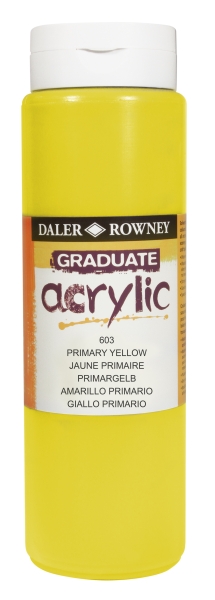 Daler Rowney Graduate Pintura Acrilica - Botella de Plastico - 500ml - Color Amarillo Primario