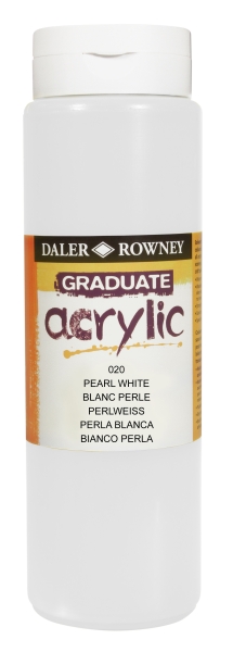 Daler Rowney Graduate Pintura Acrilica - Botella de Plastico - 500ml - Color Blanco Perla