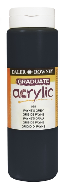 Daler Rowney Graduate Pintura Acrilica - Botella de Plastico - 500ml - Color Gris de Payne