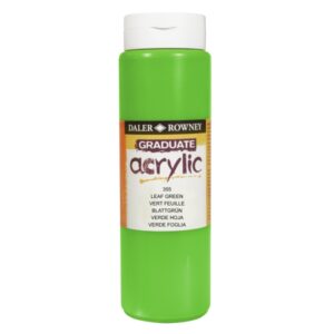 Daler Rowney Graduate Pintura Acrilica - Botella de Plastico - 500ml - Color Verde Hoja