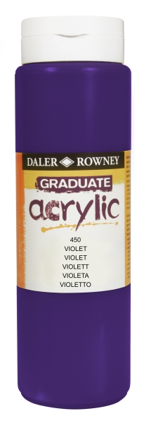 Daler Rowney Graduate Pintura Acrilica - Botella de Plastico - 500ml - Color Violeta