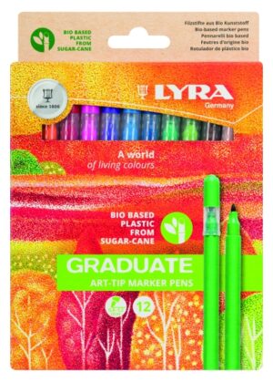 Lyra Graduate Art Tip Pack de 12 Rotuladores - Colores Surtidos