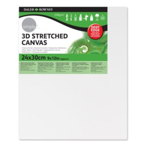 Daler Rowney Simply Bastidor Entelado 3D - 24x30cm - Imprimacion Triple - Grano Medio - 100% Algodon sin Acido - 250g - Color Blanco