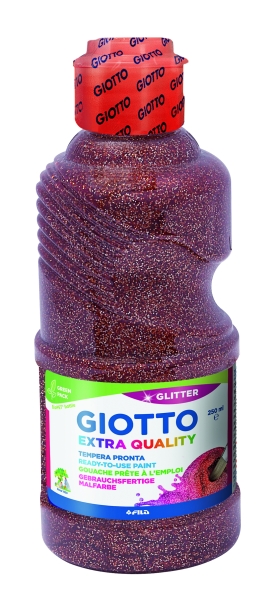 Giotto Extra Quality Glitter Tempera - 250ml - Lispa para el Uso - Botella Bio Pet - Color Bronce