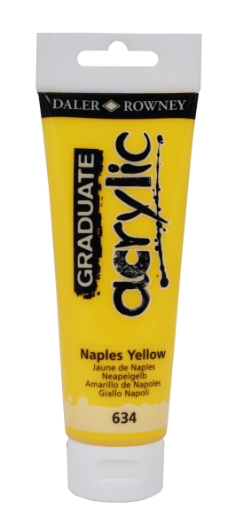 Daler Rowney Graduate Pintura Acrilica - Tubo de Plastico - 120ml - Color Amarillo de Napoles