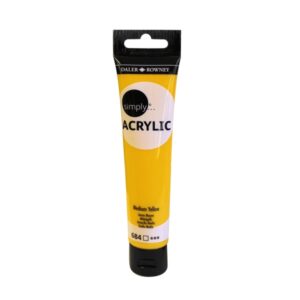 Daler Rowney Simply Pintura Acrilica - Tubo de Plastico - 75ml - Color Amarillo Medio