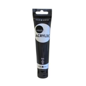 Daler Rowney Simply Pintura Acrilica - Tubo de Plastico - 75ml - Color Negro