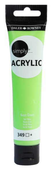 Daler Rowney Simply Pintura Acrilica - Tubo de Plastico - 75ml - Color Verde Neon