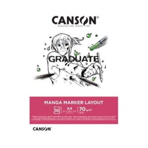 Canson Graduate Manga Layout Bloc Encolado de 20 Hojas A3 - 70g - Extraliso - Color Blanco