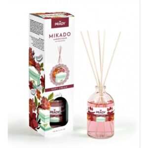 Prady Ambientador Mikado Soft Cream - Frasco de Cristal 100 ml y Varitas Difusoras