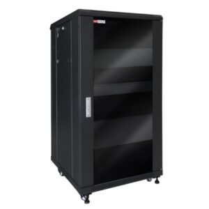 WP RNV-32606-B Armario de Suelo para Video y Audio 32U - Puerta de Cristal - Cerradura de Seguridad - 600x600x1388mm - Color Negro
