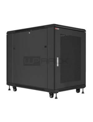 WP RSB-15608-B Armario de Suelo para Redes 15U - Puerta de Acero Perforada - Cerradura de Seguridad - 600x800x825mm - Color Negro