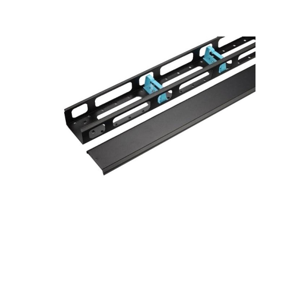 WP Guia Vertical 22U Cableado con Tapa - 1002x195x90mm - Color Negro