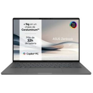 Asus ZenBook A14 OLED Portatil 14" Qualcomm Snapdragon X1-26-100 - 32GB - 512B SSD - Windows 11 Home - Color Gris