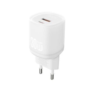XO L151 Cargador de Corriente 30W - USB-A y USB-C - GaN - Color Blanco