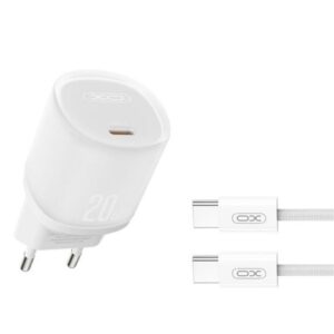 XO L143 Cargador de Corriente 20W - USB-C - PD 3.0 y QC 3.0 - Incluye Cable USB-C - Color Blanco