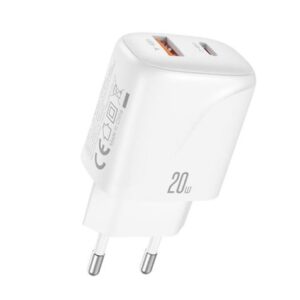 XO L158 Cargador de Corriente 20W - USB-A y USB-C - Alto Rendimiento - Color Blanco