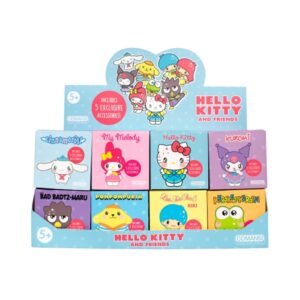 Comansi Display Hello Kitty and Friends Sorpresa 16 Unidades - 10 modelos - 5 Accesorios Exclusivos - Tamaño 8,5 x 8,5 x 8,5 cm - Figuras Coleccionables