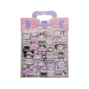 Comansi Pegatinas en Relieve Kuromi 20 x 29 cm - 2 Modelos - Efecto 3D - Estilo Kawaii