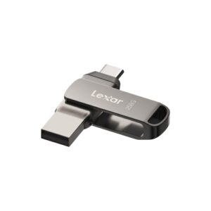Lexar D400 JumpDrive Dual Drive Memoria USB 3.1 Type-C 32GB - Transferencia entre USB Type-C y Type-A - Velocidades hasta 130MB/s - Diseño Metalico Giratorio - Color Gris