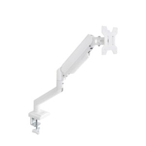 Tooq Soporte de Mesa con Brazo Articulado para Monitor de 13"-34" - Giratorio e Inclinable - Gestion de Cables - Peso Max 10kg - VESA 100x100mm - Color Blanco