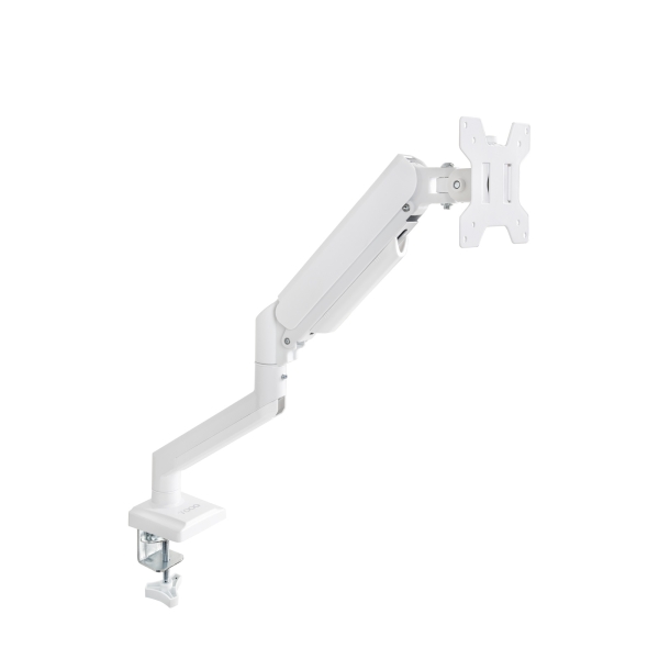 Tooq Soporte de Mesa con Brazo Articulado para Monitor de 13"-34" - Giratorio e Inclinable - Gestion de Cables - Peso Max 10kg - VESA 100x100mm - Color Blanco