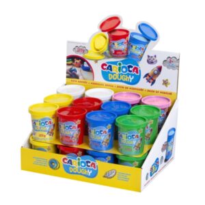 Carioca Doughy Expositor con 26 Botes de Pasta de Modelar 120gr - Blanda y Flexible - Facil de Amasar y Moldear - Ideal para Iniciacion al Modelaje - Colores Surtidos
