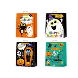 Bismark Bolsa de Papel Halloween con Foil - Asas de Lazo - 4 Diseños Aleatorios