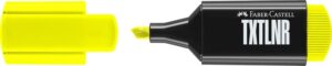 Faber-Castell TXTLNR Marcador Fluorescente - Punta Biselada - Trazo entre 1, 2 y 5 mm - Tinta con Base de Agua - Color Amarillo