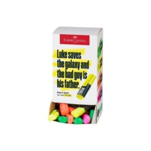 Faber-Castell TXTLNR Expositor con 60 Marcadores Fluorescentes - Punta Biselada - Trazo entre 1, 2 y 5 mm - Tinta con Base de Agua - Colores Neon Surtidos