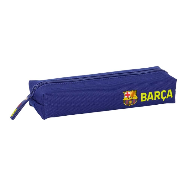 Safta F.C.Barcelona Estuche Portatodo - 1 Compartimento - Goma Trasera para Acoplar - Cierre con Cremallera - 22x4x7cm - Color Azul Marino