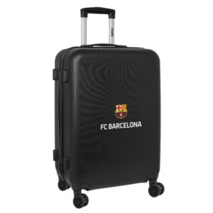 Safta F.C.Barcelona Maleta Trolley Mediana 24" Rigida - Candado - Asa Telescopica de PVC con Goma - 4 Ruedas 360º - 40x63x26cm - Color Negro