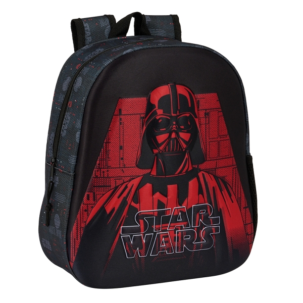Safta Star Wars Mochila 3D de 8.64L - Portabotellas - Tarjeta de Identificacion Personal - Hombreras Acolchadas - 27x33x10cm - Color Negro