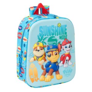 Safta Patrulla Canina Mochila Guarderia 3D de 6L - Asa de Mano Superior - Asas Regulables y Acolchadas - Cierre de Cremallera - 22x27x10cm - Color Rojo y Azul