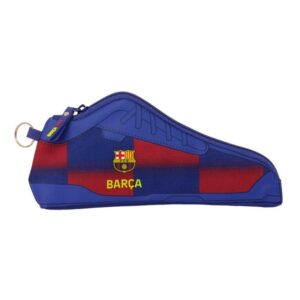 Safta F.C.Barcelona Estuche Portatodo de 0.5L con Forma de Bota - 1 Compartimento - Anilla para Colgar - Cierre con Cremallera - 24x10x2cm - Color Rojo y Azul